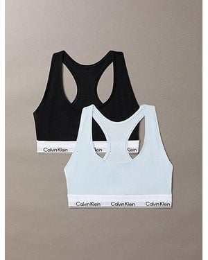 Calvin Klein 2 Pack Bralettes Icon Cotton Modal - White