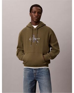 Calvin Klein Calvin Klein Monologo Fleece Hoodie - Green