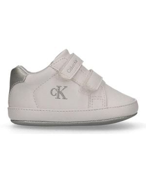 Calvin Klein Jeans Baby Metallic Velcro Trainers - White