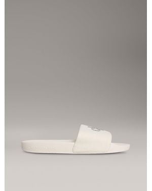 Calvin Klein Ciabatte Con Logo - Grigio