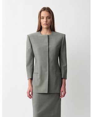 Calvin Klein Parker Collarless Blazer - Grey