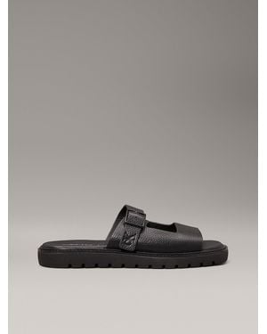 Calvin Klein Leather Sandals - Grey