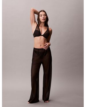 Calvin Klein Wide Leg Beach Trousers - Black