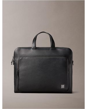 Calvin Klein Emblem Logo Slim Commuter Bag - Gray