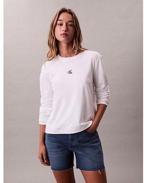 Calvin Klein Klassisches T-Shirt Mit Logo-Grafik Im Ombré-Style - Weiß