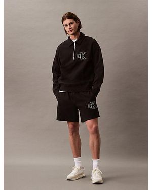 Calvin Klein Logo-Shorts Mit Doppelten Rippen - Braun