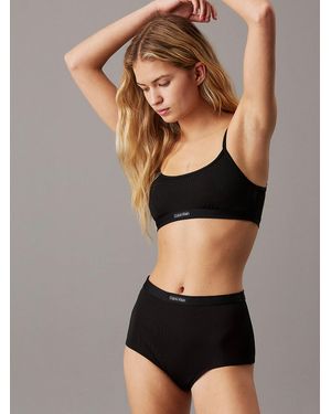 Calvin Klein High Waisted Bikini Bottoms - Black
