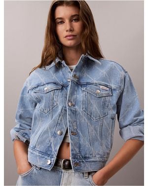 Calvin Klein Calvin Klein Monogram Logo 90S Trucker Jacket - Blue