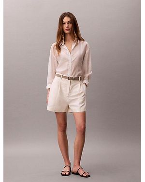 Calvin Klein Twist-Back Overhemd Van Zachte Voile - Naturel