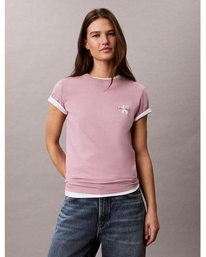 Calvin Klein Jeans 2 Pack Cotton Monogram T-Shirts - Purple