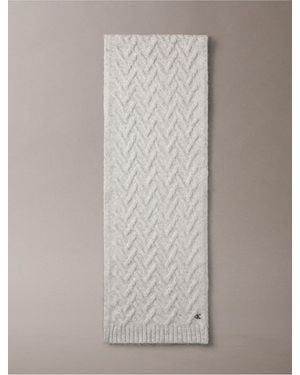 Calvin Klein Cable Knit Scarf - Gray