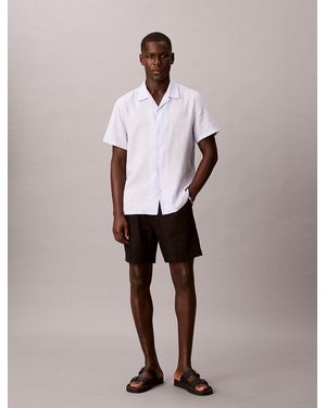 Calvin Klein Linen Blend Shorts - Black