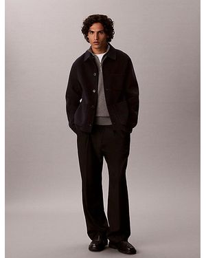 Calvin Klein Premium Cotton Quarter Zip Jumper - Grey