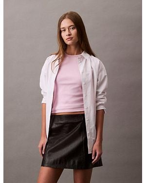 Calvin Klein Leren Minirok - Rood
