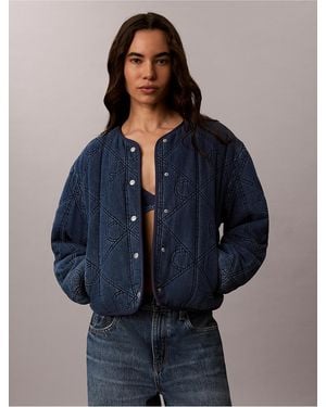 Calvin Klein Calvin Klein Emblem Logo Cotton Quilted Liner Jacket - Blue