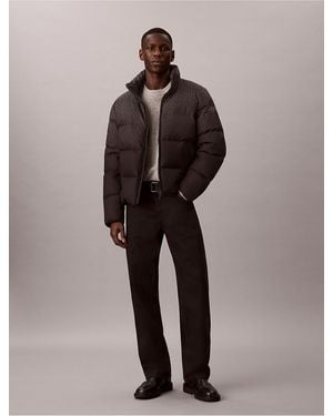 Calvin Klein Relaxed Printed Herringbone Puffer Jacket - Multicolor