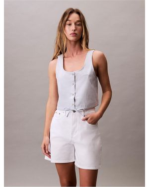 Calvin Klein Calvin Klein Poplin Button-Down Top - Multicolor