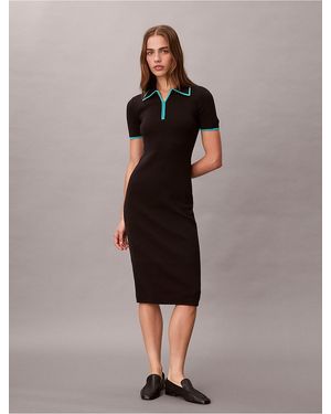 Calvin Klein Calvin Klein Colorblock Trim Midi Dress - Multicolor
