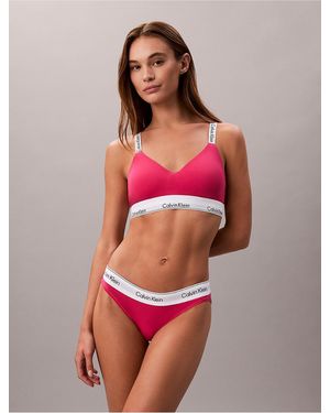 Calvin Klein Icon Cotton Modal Lightly Lined Bralette - Red