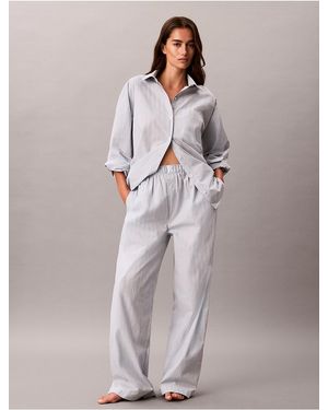 Calvin Klein Cotton Poplin Sleep Pants - Gray