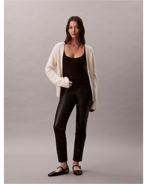 Calvin Klein Calvin Klein Faux Leather Leggings - Natural