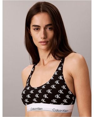 Calvin Klein Icon Cotton Modal Lightly Lined Bralette - Black