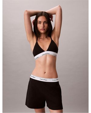 Calvin Klein Icon Cotton Terry Sleep Shorts - Black