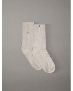 Calvin Klein 2Er-Pack Crew-Socken Aus Einer Leinenmischung - Grau