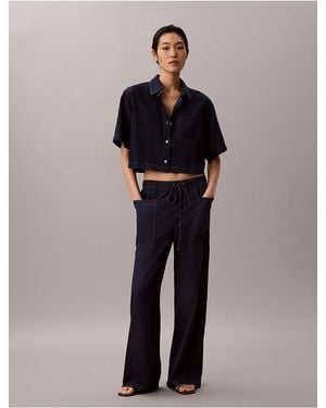 Calvin Klein Calvin Klein Cotton Lyocell Pull-On Cargo Pants - Blue