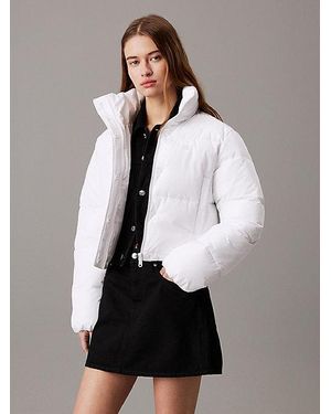 Calvin Klein Cropped Pufferjack - Wit