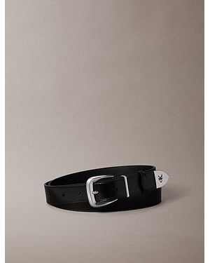 Calvin Klein Leather Tapered Hardware Belt - Multicolour
