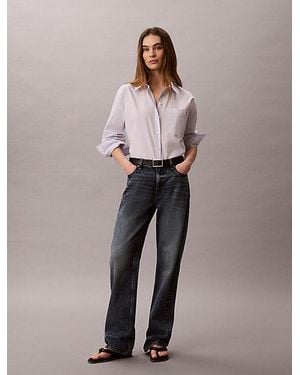 Calvin Klein Jeans Relaxed Cotton Poplin Stripe Shirt - Multicolour