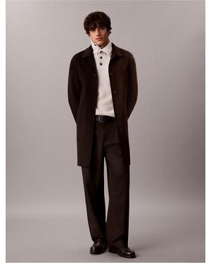 Calvin Klein Double-Faced Wool Blend Reversible Coat - Multicolor
