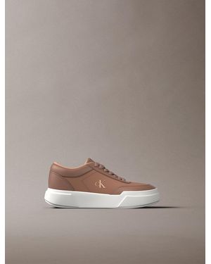 Calvin Klein Leather Durable Traction Chunky Trainers - Grey