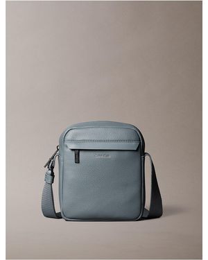 Calvin Klein Pebbled Reporter Bag - Gray