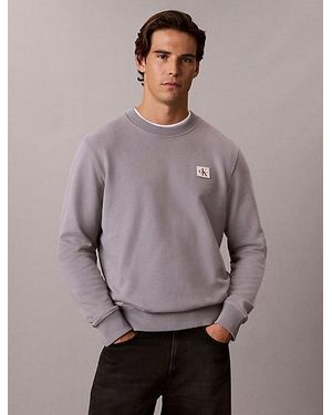 Calvin Klein Jeans Cotton Terry Badge Sweatshirt - Grey