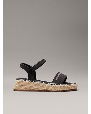 Calvin Klein Sandalias de cuña tipo alpargatas para niños - Gris