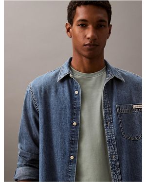 Calvin Klein Calvin Klein Script Logo Classic Crewneck T-Shirt - Blue