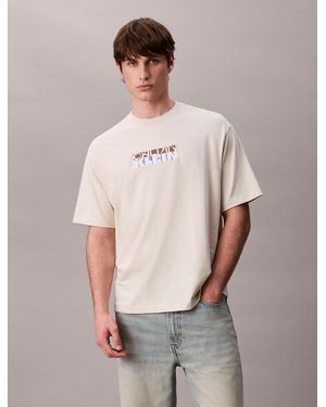 Calvin Klein Block Logo Graphic Relaxed T-Shirt - Grey