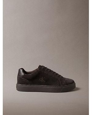 Calvin Klein Jeans Ck Baseline Suede Signature Logo Trainers - Brown