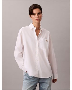 Calvin Klein Relaxed Cotton Poplin Shirt - White