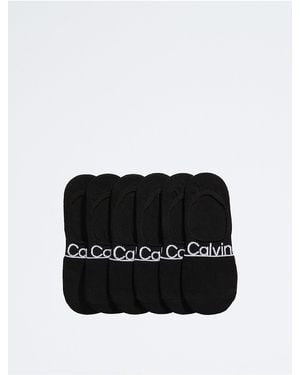 Calvin Klein Flat Knit 6-Pack Liner Socks - Black