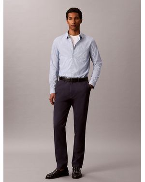 Calvin Klein Slim Sateen Chino Trouser - Blue