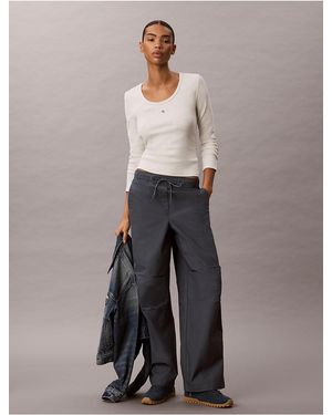 Calvin Klein Calvin Klein Cotton Ripstop Pull-On Pants - Gray
