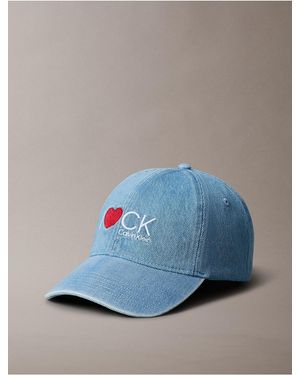 Calvin Klein I Love Ck Graphic Denim Cap - Blue