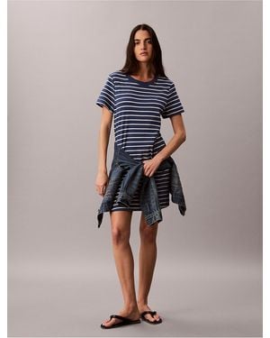 Calvin Klein Calvin Klein Monogram Mini T-Shirt Dress - Blue