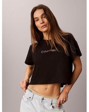 Calvin Klein Cropped Lounge T-Shirt - Black