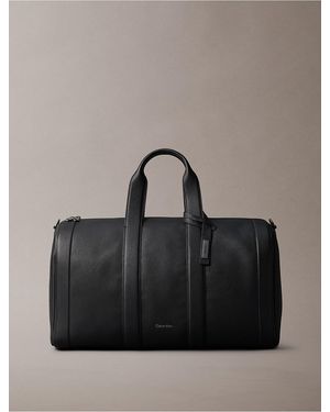 Calvin Klein Leather Large Duffle Bag - Gray