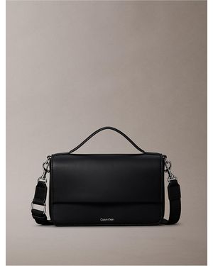 Calvin Klein Signature Logo Strap Flap Phone Crossbody - Black