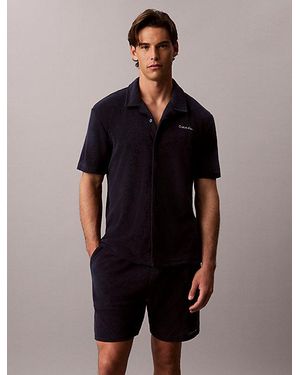Calvin Klein Classic Short Sleeve Beach Shirt - Black